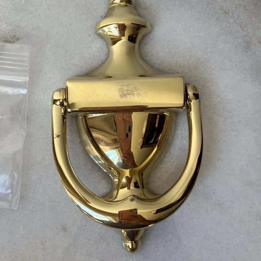 Vintage Polished Brass Door Knocker Traditional Colonial 6.75
